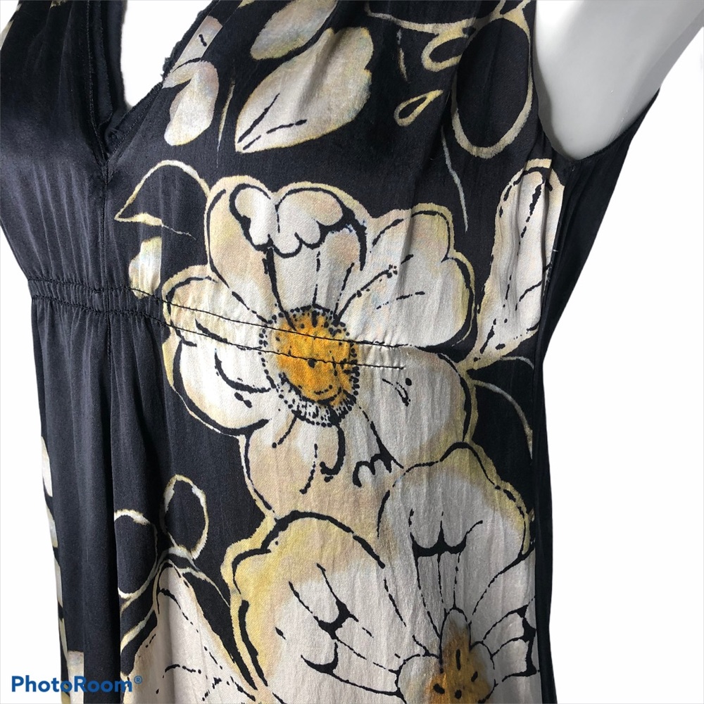 Elie Tahari 100% Silk Black Floral Print Dress - Picture 8 of 15